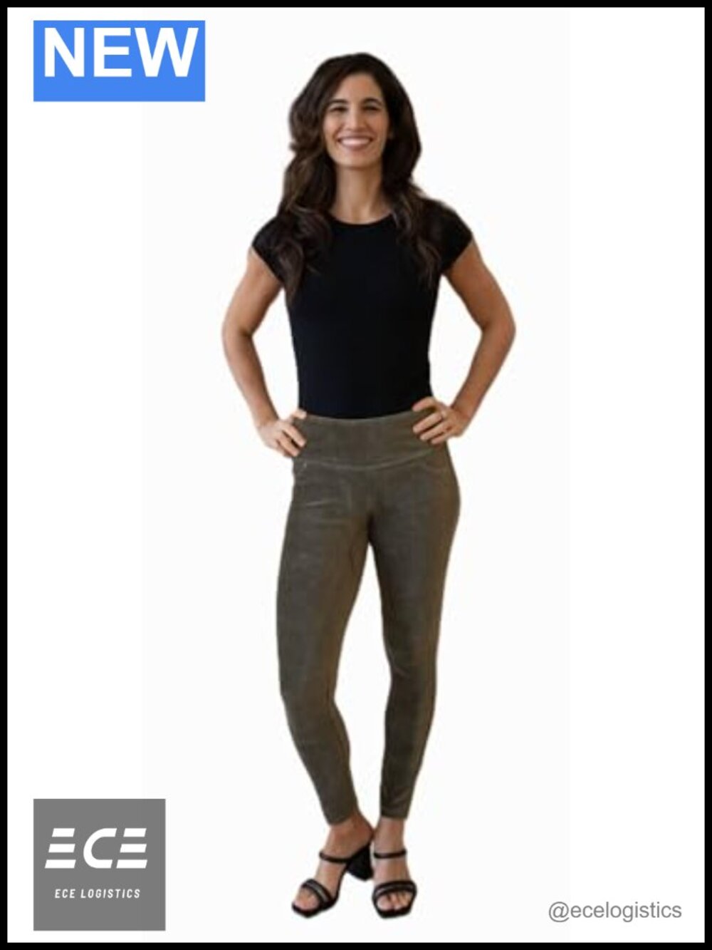 Women's Tummy Control High Waist Knit Corduroy Legging with Pockets